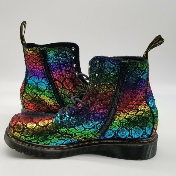 Dr. Martens 1460‎ Pascal J Rainbow Metallic Womens Size 5 Animal Print Boots - Picture 2 of 7